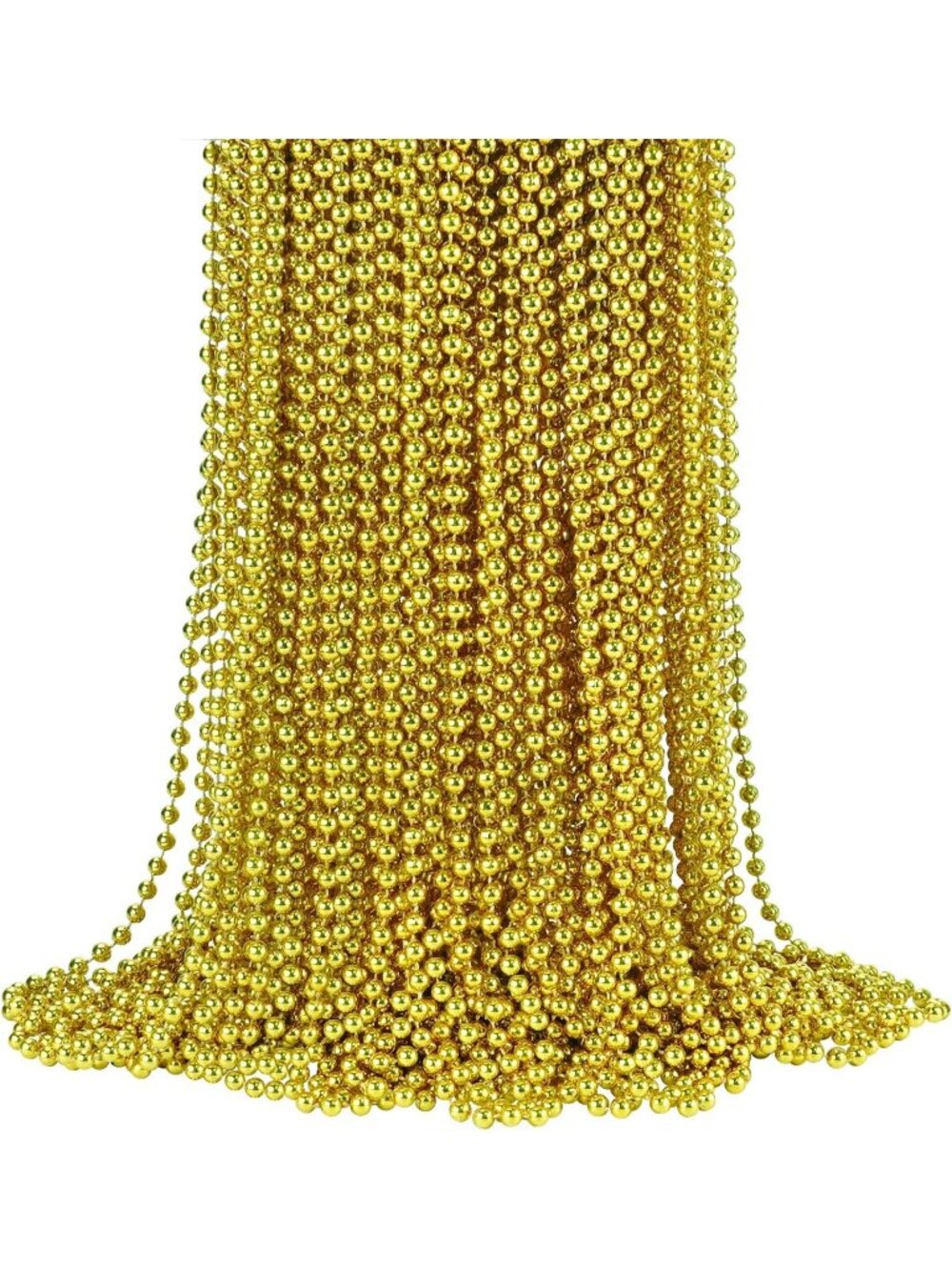 72PCS Purple Mardi Gras Bead Necklaces 33" Halloween Party Favor Beads-Gold
